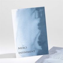 Carte de remerciement décès Dégradé personnalisable - Couleur Bleu - 9,5 x 13,8 cm - Monfairepart