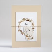 Faire-part mariage Notre Bouquet d'Automne personnalisable - Couleur Beige et Marron - 21 x 14,5 cm (une fois assemblé) - Monfairepart