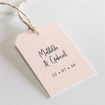 Etiquette mariage Dites-le avec des fleurs personnalisable - Couleur Rose, Beige et Blanc - 4 x 6 cm - Monfairepart