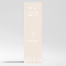 Signet baptême Lettre de cuivre Magnet personnalisable - Couleur Beige - 5,4 x 19,4 cm - Monfairepart