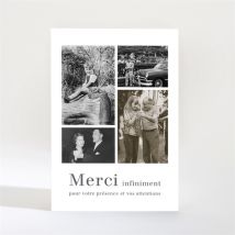 Carte de remerciement décès Memento Magnet personnalisable - Couleur Blanc - 9,5 x 13,8 cm - Monfairepart