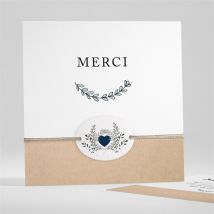 Carte de remerciement décès Souvenirs Ensemencé personnalisable - Couleur Beige, Marron et Blanc/Kraft - 13,5 x 13,5 cm - Monfairepart
