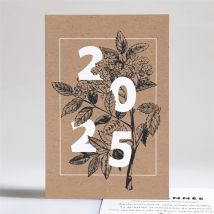 Carte de voeux Jolie Gravure végétale