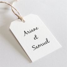 Etiquette mariage Guinguette personnalisable - Couleur Blanc - 4 x 6 cm - Monfairepart