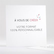 Faire-part décès 100% creation deces personnalisable - Couleur Blanc - 13,5 x 13,5 cm - Monfairepart