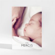 Remerciement naissance Tendre Silhouette personnalisable - Couleur Beige, Noir et Blanc/Noir et Blanc - 9,5 x 13,8 cm - Monfairepart