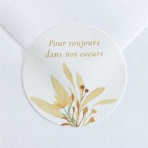 Stickers décès Fleur Sauvage personnalisable - 4 cm - Monfairepart