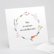 Carte de condoléances décès Farandole personnalisable - 15 x 14 cm - Monfairepart