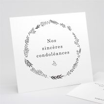 Carte de condoléances décès Sobre personnalisable - 15 x 14 cm - Monfairepart