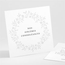 Carte de condoléances décès Couronné personnalisable - 9,5 x 9,5 cm - Monfairepart