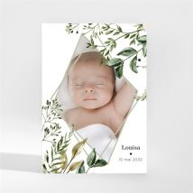 Faire-part naissance Nid d'Aquarelle personnalisable - Couleur Vert - 9,5 x 13,8 cm - Monfairepart