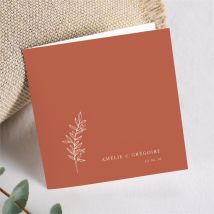 Faire-part mariage Jolie Esquisse personnalisable - Couleur Rouge/Orange/Terracotta - 13,5 x 13,5 cm - Monfairepart
