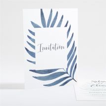 Carton d'invitation mariage Evasion personnalisable - Couleur Bleu, Blanc et Gris - 10,5 x 14,5 cm - Monfairepart