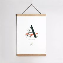 Affiche naissance Première Initiale personnalisable - 29,7 x 42 cm - Monfairepart