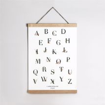 Affiche naissance Première Initiale Alphabet personnalisable - 29,7 x 42 cm - Monfairepart