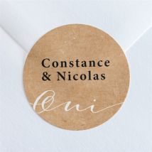 Sticker mariage Photomaton personnalisable - Couleur Kraft - 4 cm - Monfairepart