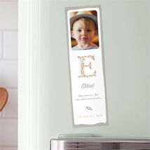Signet communion Signature Florale Magnet personnalisable - Couleur Rose, Blanc et Gris - 5,4 x 19,4 cm - Monfairepart