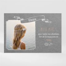 Remerciement communion Communion et Symboles personnalisable - Couleur Beige et Blanc - 9,5 x 13,8 cm - Monfairepart