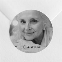 Stickers décès Tendrement en photo personnalisable - 4 cm - Monfairepart