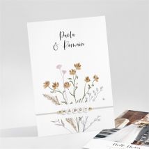 Carte de remerciement mariage Complicité Bracelet - Couleur Rose/Vert/Beige/Noir & Blanc/Marron/Noir/Blanc/Gris - 9,5 x 13,8 cm - Monfairepart