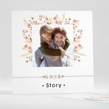 Faire-part mariage Incandescent personnalisable - 13,5 x 13,5 cm - Monfairepart