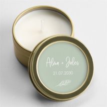 Bougie mariage Beauté à fleurir personnalisable - 5 cm, 2,5 cm de hauteur - Monfairepart