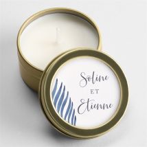 Bougie mariage Evasion personnalisable - 5 cm, 2,5 cm de hauteur - Monfairepart