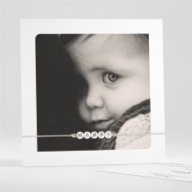 Faire-part de baptême Joie de la Foi personnalisable - Couleur Blanc - 13,5 x 13,5 cm - Monfairepart