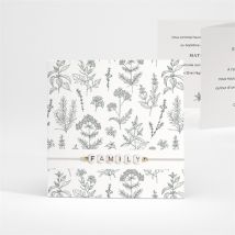 Faire-part de baptême Voeux et Jouy personnalisable - Couleur Vert et Blanc - 10 x 10 cm - Monfairepart
