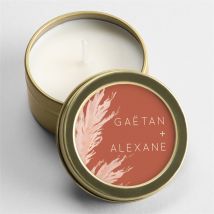 Bougie mariage Terracotta pampa personnalisable - 5 cm, 2,5 cm de hauteur - Monfairepart