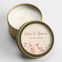 Bougie mariage Élégance Champêtre personnalisable - 5 cm et 2,5 cm de hauteur - Monfairepart