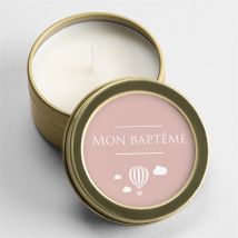 Bougie baptême Tout en Symboles personnalisable - 5 cm et 2,5 cm de hauteur - Monfairepart