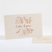 Carton réponse mariage Élégance Champêtre personnalisable - Couleur Beige/Multicolore - 13,5 x 8,5 cm - Monfairepart