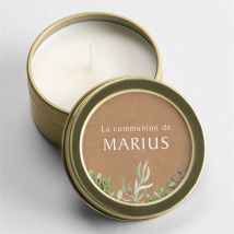 Bougie communion Illustration végétale personnalisable - 5 cm et 2,5 cm de hauteur - Monfairepart