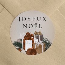 Stickers noël Pile de cadeaux