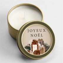 Bougie noël Pile de cadeaux