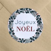 Stickers noël Couronne Joyeux Noël