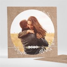 Save the Date mariage Kraft en folie Bracelet personnalisable - 13,5 x 13,5 cm - Monfairepart