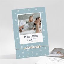 Carte de voeux Flocon de neige 2023 - Vert/Jaune/Orange/Beige/Marron - Monfairepart