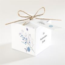 Boîte de dragées baptême Baptême champêtre personnalisable - Couleur Vert, Bleu et Blanc - 4,5 cm - Monfairepart