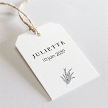 Etiquette communion Rayonnement personnalisable - Couleur Vert et Blanc - 4 x 6 cm - Monfairepart