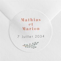 Sticker mariage Fusion personnalisable - Couleur Vert et Blanc - 4 cm - Monfairepart