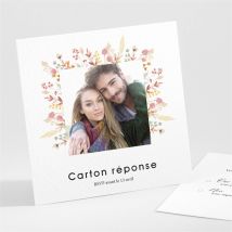 Carton réponse mariage Incandescent - Couleur Rouge/Rose/Vert/Jaune/Orange/Beige/Marron/Noir/Blanc/Multicolore - 9,5 x 9,5 cm - Monfairepart
