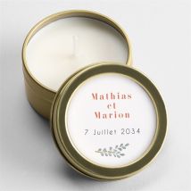 Bougie mariage Fusion personnalisable - 5 cm et 2,5 cm de hauteur - Monfairepart