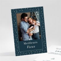 Carte de voeux Meilleurs Voeux photo 2023 - Vert/Bleu/Blanc - Monfairepart