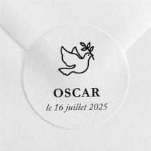 Sticker communion Happy personnalisable - Couleur Blanc - 4 cm - Monfairepart