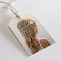 Etiquette communion Cadeau de Communion personnalisable - Couleur Blanc - 4 x 6 cm - Monfairepart