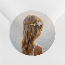Sticker communion Cadeau de Communion personnalisable - Couleur Blanc - 4 cm - Monfairepart