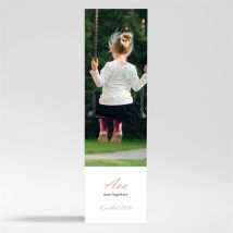 Signet baptême Un Jour Merveilleux personnalisable - Couleur Rose, Noir et Blanc - 5,4 x 19,4 cm - Monfairepart