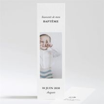 Signet baptême Joyeuse Colombe personnalisable - Couleur Noir, Blanc et Blanc - 5,4 x 19,4 cm - Monfairepart
